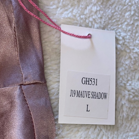 Gold Hawk Mauve Lace Trim Silk Camisole - Picture 4 of 5